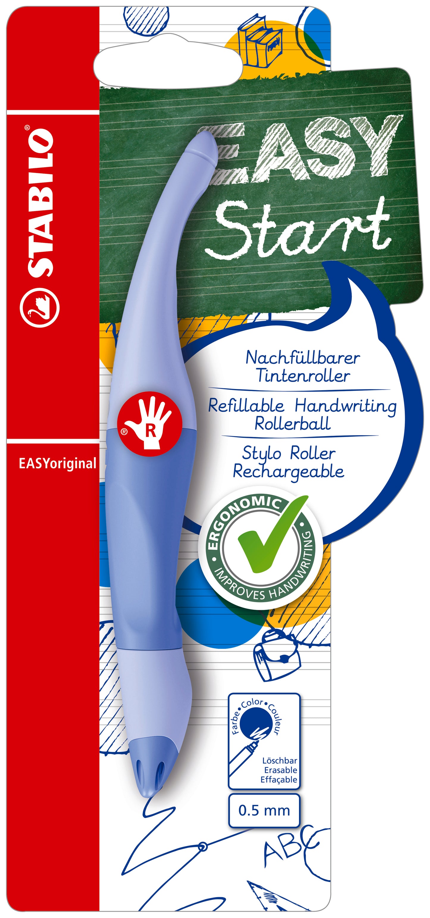 STABILO EASYORIGINAL PASTEL RIGHT HANDED CLOUDY BLUE  BLUE INK. B-58455-5 \\\KD04874