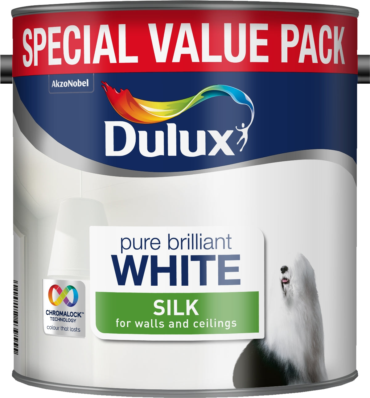 DULUX SILK PURE BRILLIANT WHITE SPECIAL VALUE 3L. 5092370 \\\KD04883