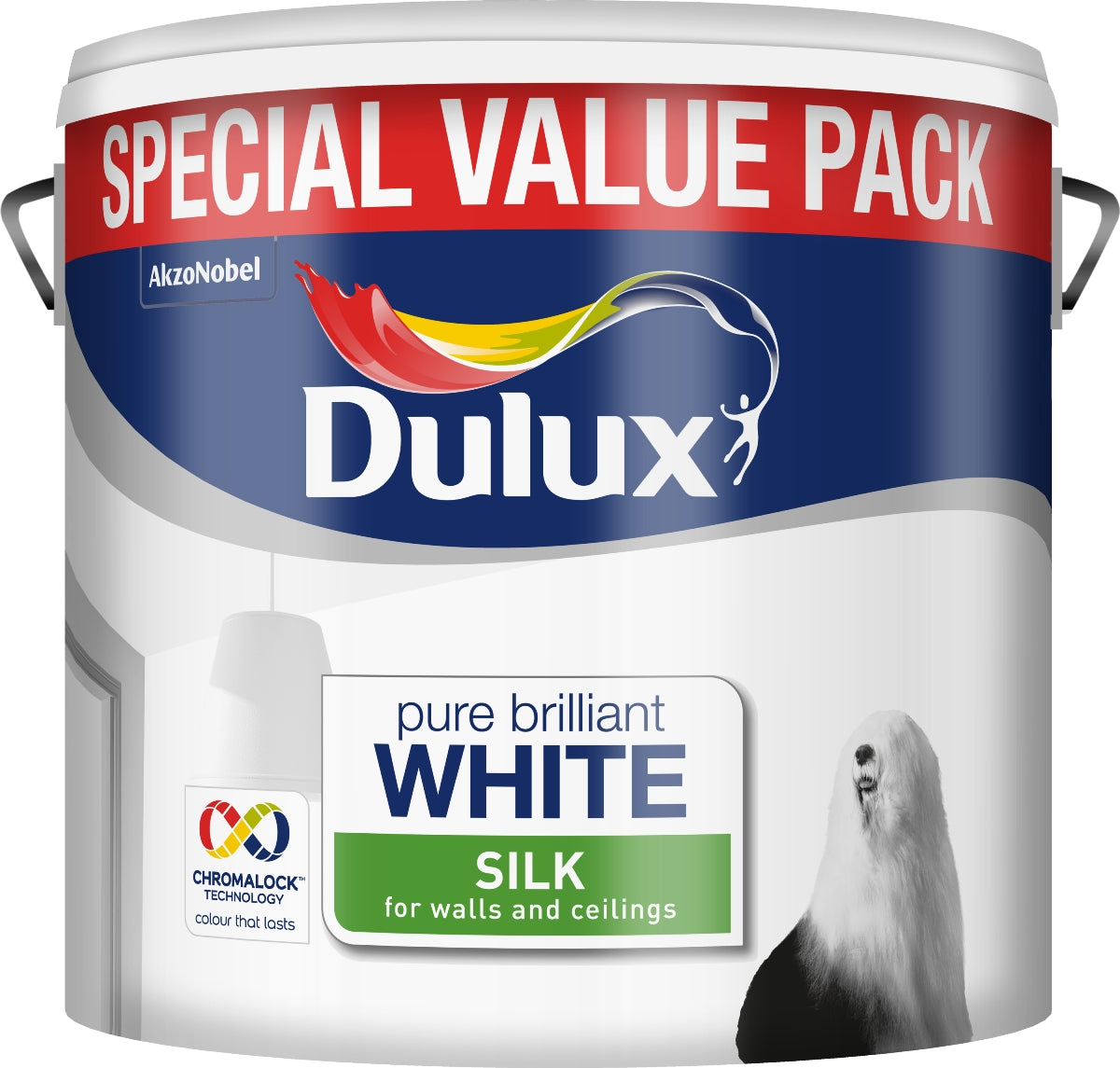 DULUX SILK PURE BRILLIANT WHITE SPECIAL VALUE 6L. 5092371 \\\KD04884