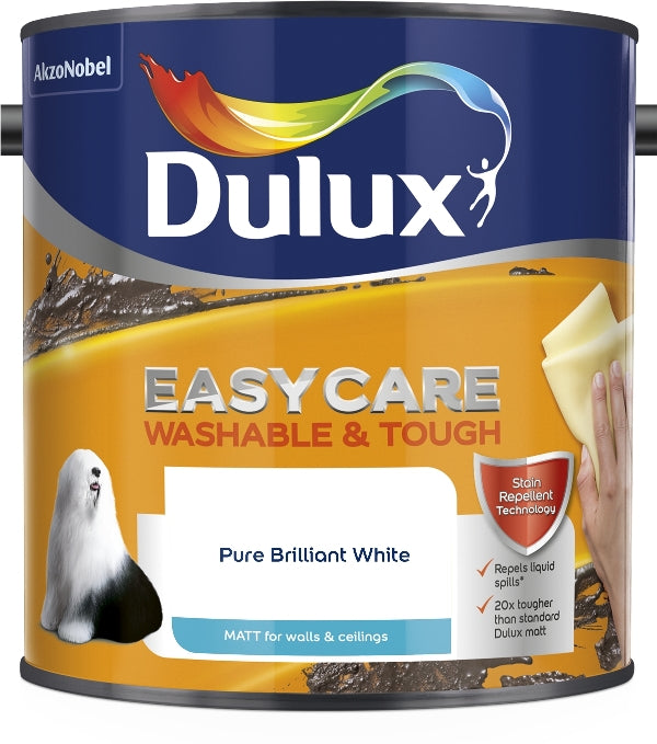 DULUX EASYCARE WASHABLE & TOUGH MATT PURE BRILLIANT WHITE 2.5L. 5260796 \\\KD04886