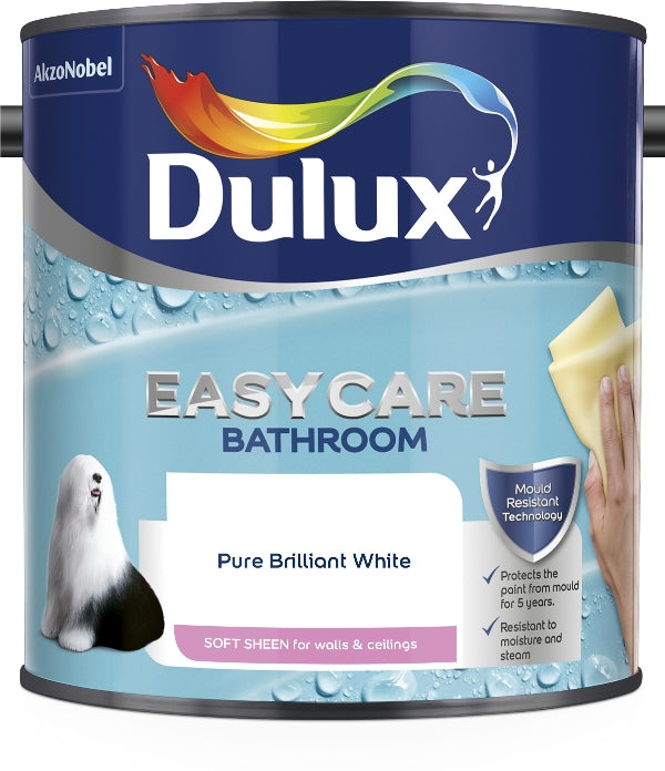DULUX EASYCARE  BATH S/SHEEN PURE BRILLIANT WHITE 2.5L. 5092175 \\\KD04889