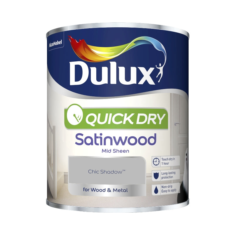 DULUX QUICK DRY SATINWOOD CHIC SHADOW 750ML. 5358150 \\\KD04915