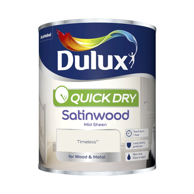 DULUX QUICK DRY SATINWOOD TIMELESS 750ML. 5211300 \\\KD04916