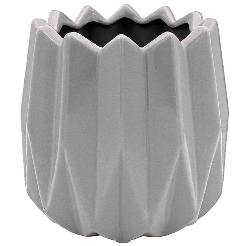 GEOMETRIC GREY PLANT POT - SMALL. LP47870 \\\KD04925
