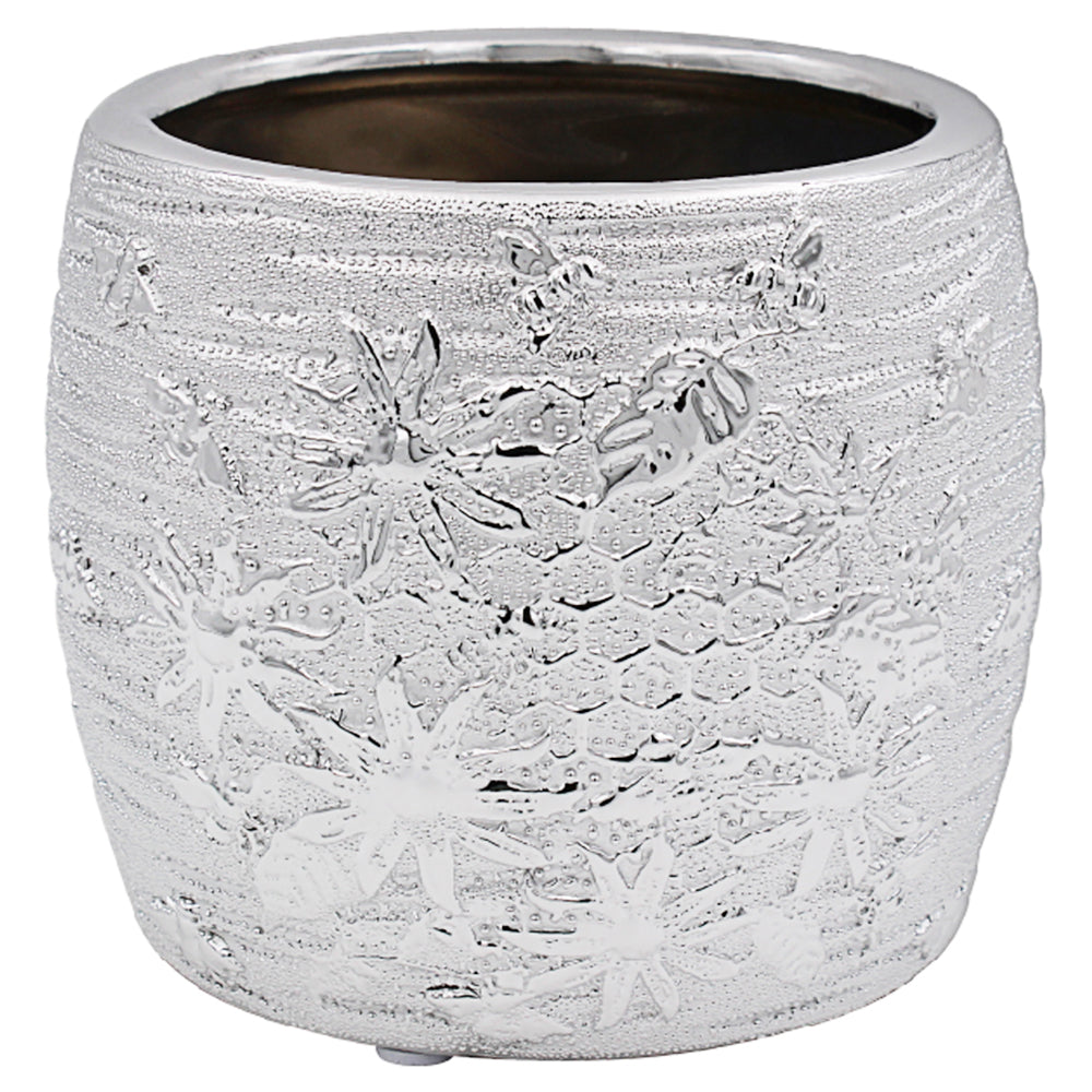 SILVER ART BEES PLANT POT - SMALL. LP47348 \\\KD04926