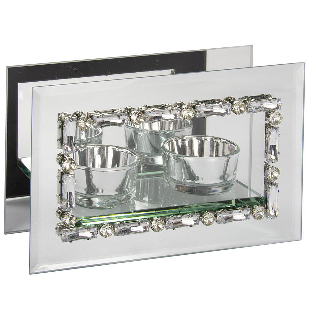 LEONARDO MIRROR JEWELLED TWIN TLIGHT CANDLE HOLDER. LP72331 \\\KD04960