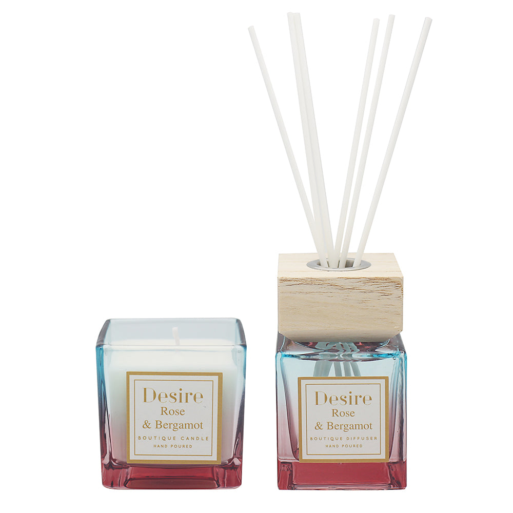 DESIRE ROSE & BERGAMOT CANDLE & DIFFUSER SET. LP73523 \\\KD04984