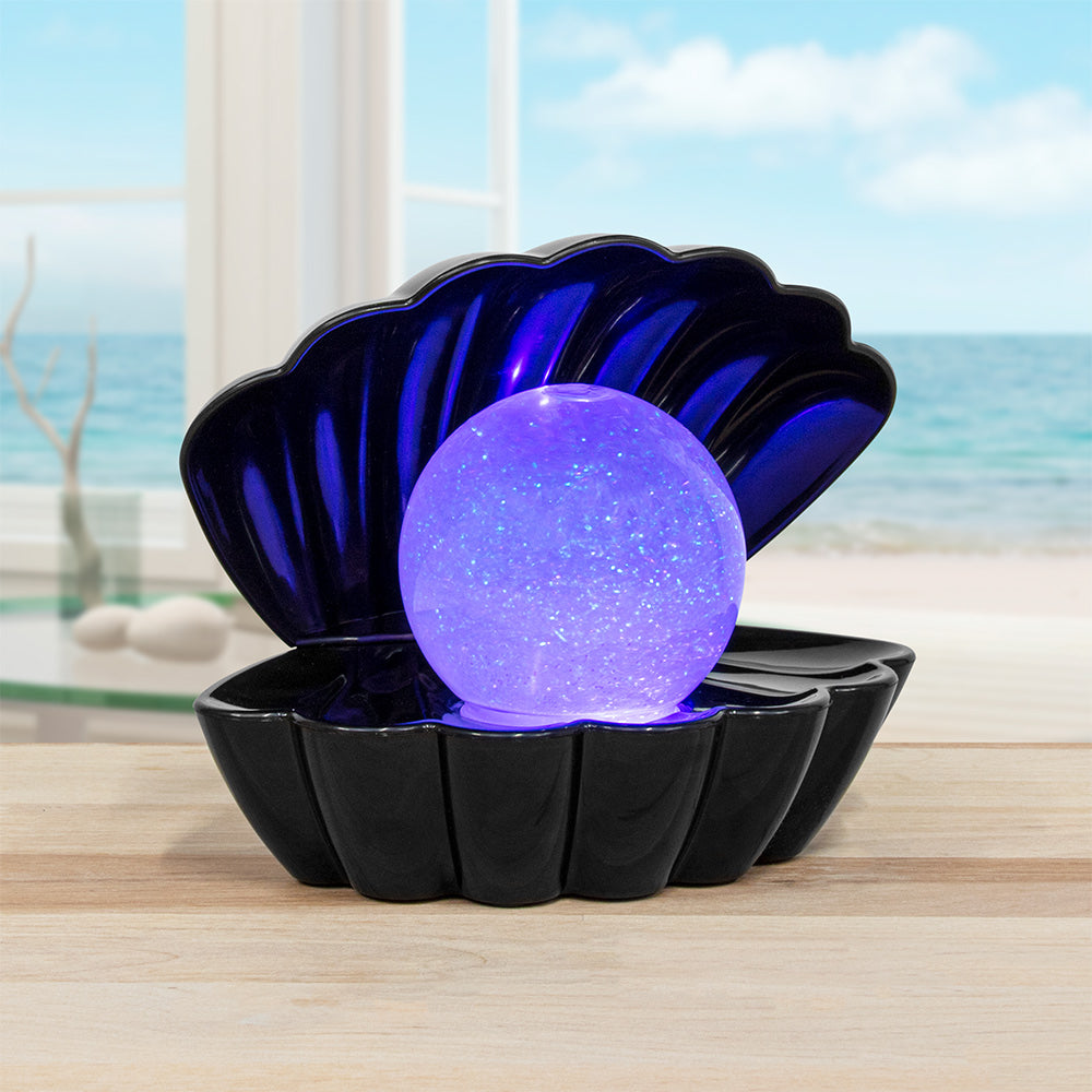 SEA SHELL BLACK GLITTER PEARL COLOUR CHANGING MOOD LIGHT. LP49422 \\\KD04988