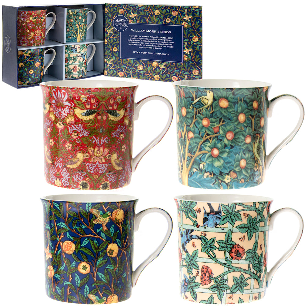 WILLIAM MORRIS COFFEE MUGS SET OF 4. LP93068 \\\KD05005