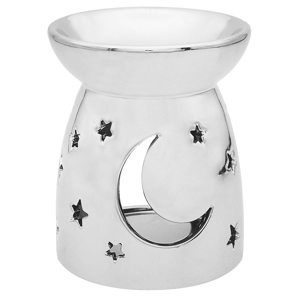 LEONARDO GREY CERAMIC MOONS & STARS WAX MELT/OIL BURNER. LP48041 \\\KD05013