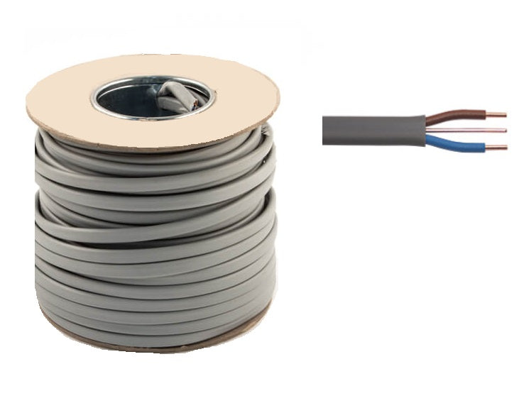 BASEC 6242Y TWIN & EARTH FLAT GREY CABLE 50M X 1.5MMÂ². 770699 1.5TE5 \\\KD05047