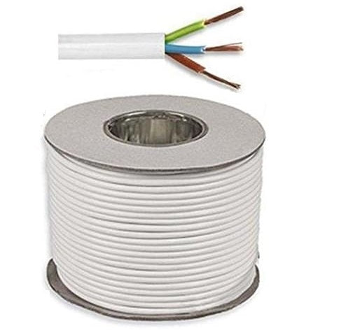 BASEC 3183Y 3 CORE ROUND FLEX WHITE CABLE 50M X 1.5MMÂ². 2226289 \\\KD05053