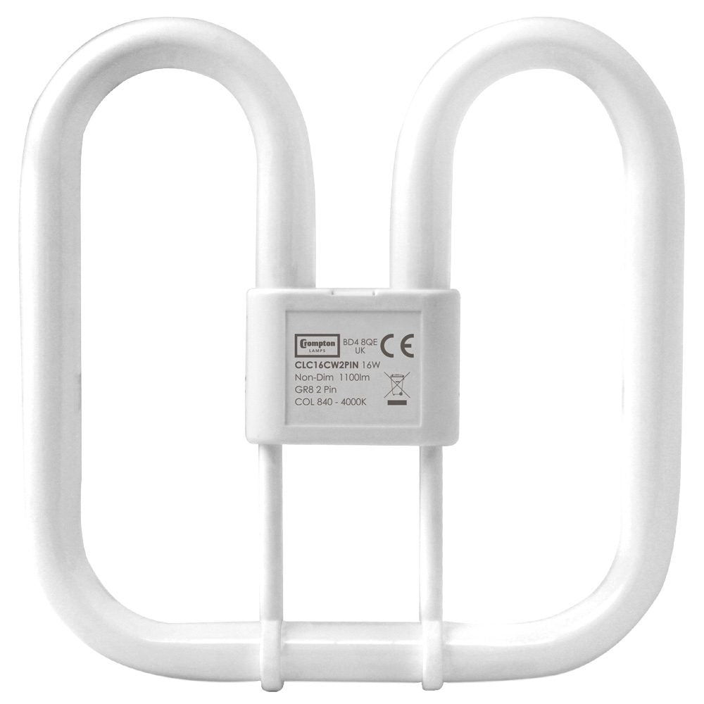 COMPACT FLUORESCENT 2D 16W 4000K 950LM GR8 4 PIN COOL WHITE BULB. CLC16CW2PIN 302722 \\\KD05071