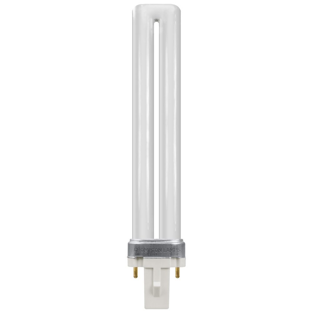 CROMPTON LAMPS CFL PLS 9W 600LM 4000K 2 PIN SINGLE TURN S TYPE COOL WHITE BULB. CLS9SCW 520714 \\\KD05083
