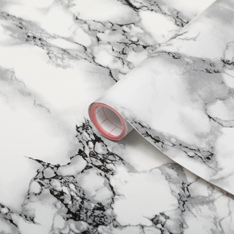 D-C-FIX 346-0047 SELF ADHESIVE VINYL FILM / STICKY BACK PLASTIC 45CM X 2M  - MARBLE WHITE. 346-0047 \\\KD05126