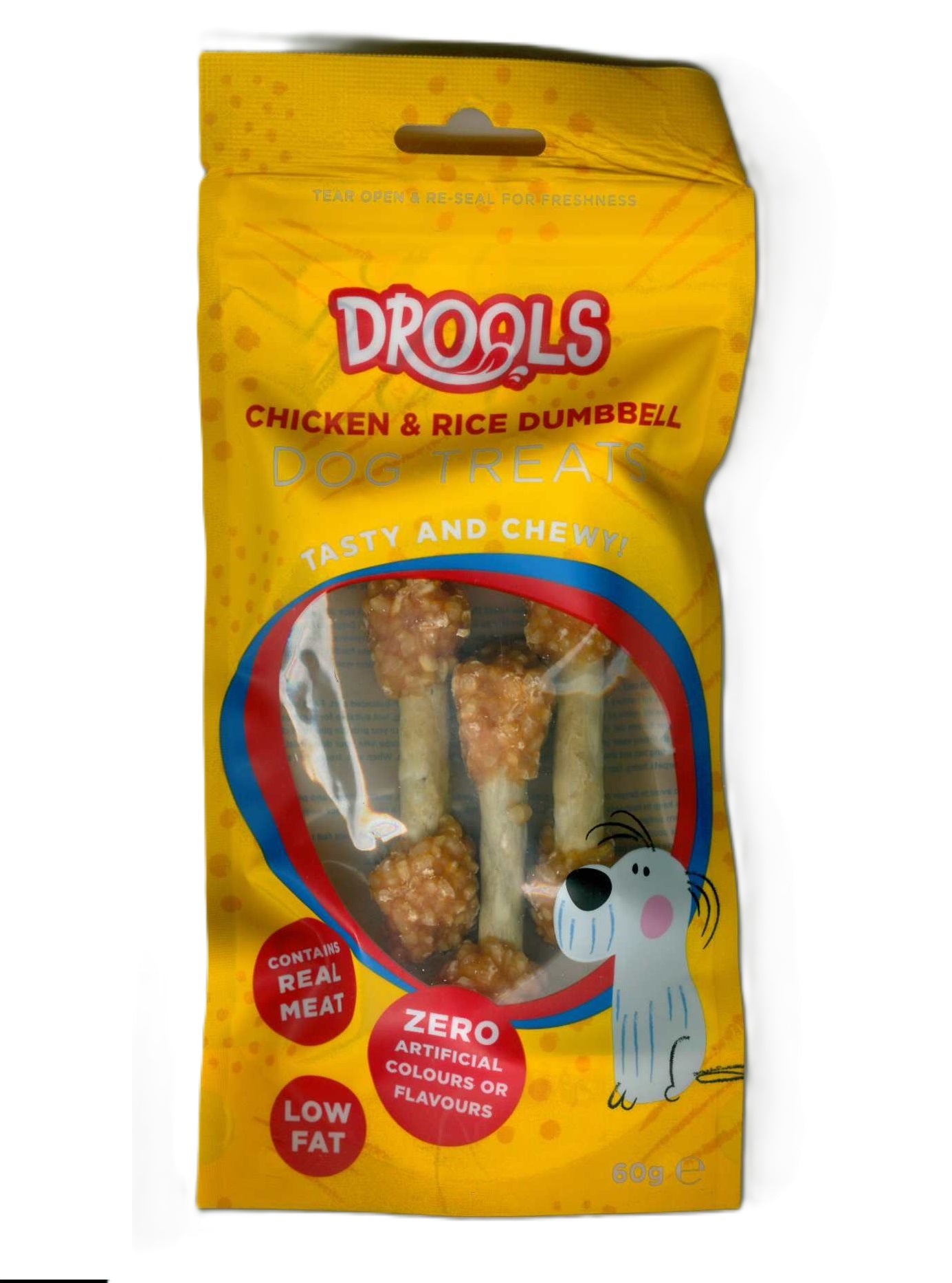 PET TOUCH CHICKEN & RICE DUMBBELL DOG TREATS 60G. DR8586 \\\KD05147