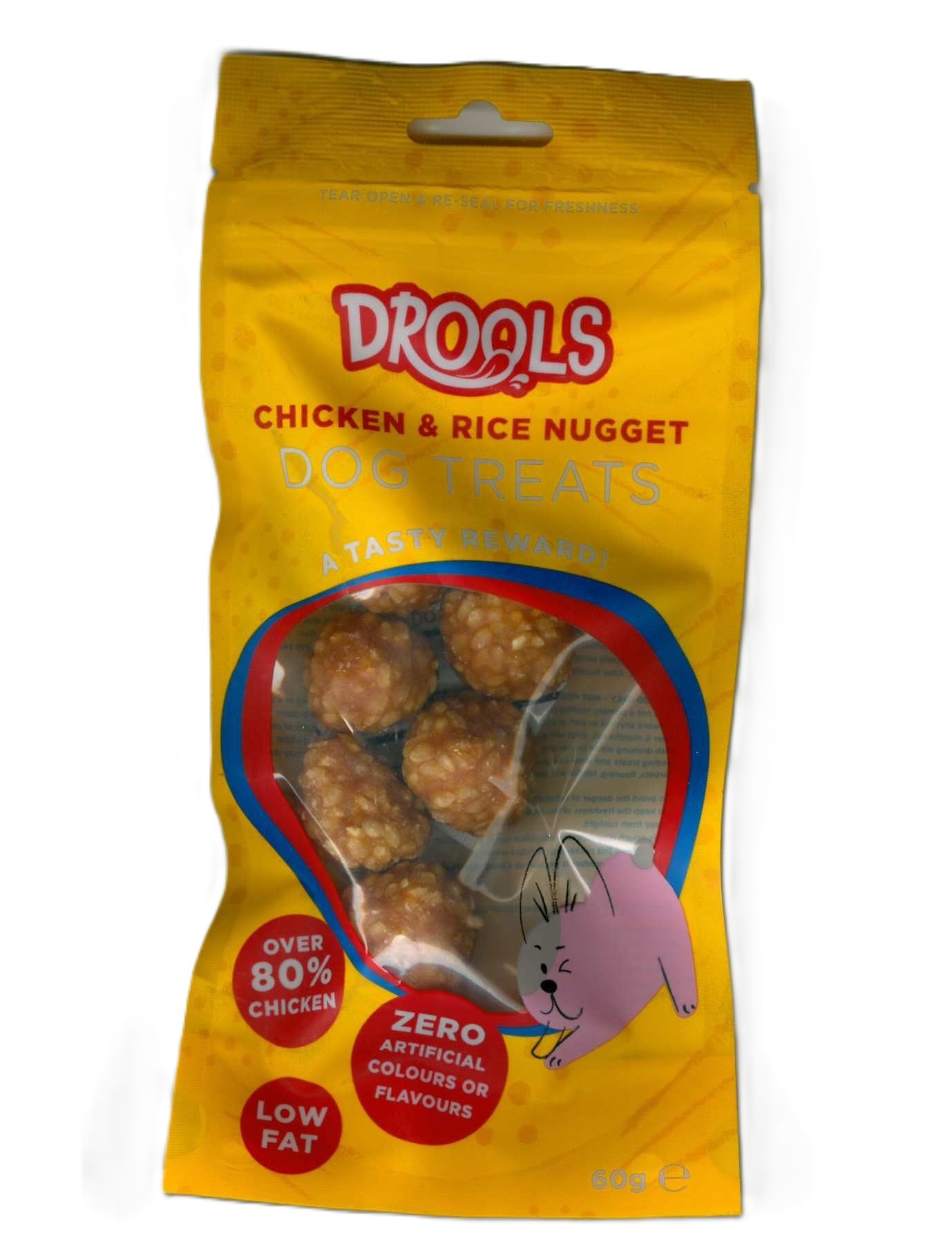 PET TOUCH CHICKEN & RICE NUGGET DOG TREATS 60G. DR8590 \\\KD05149