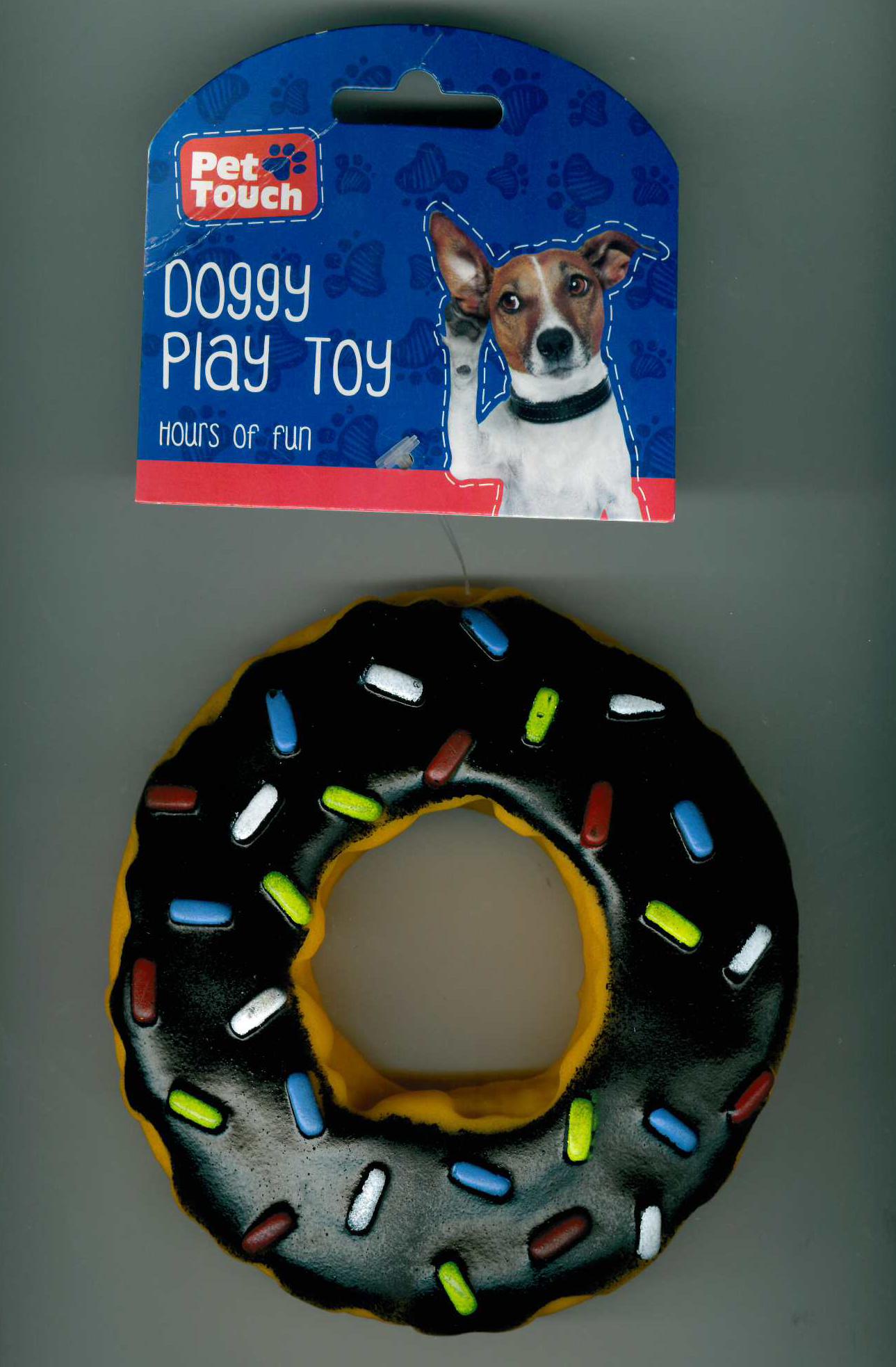 PET TOUCH SQUEAKY DONUT DOG TOY. HT2386 \\\KD05151
