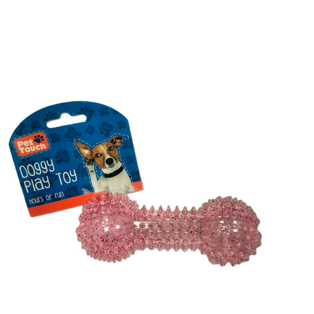 PET TOUCH TPR SQUEAKY SPIKE DUMBBELL DOG TOY. HT7176 \\\KD05170