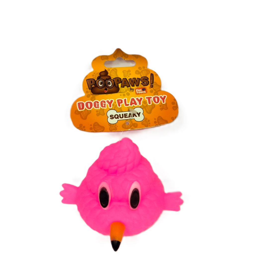 PET TOUCH SQUEAKY POOPAWS FLAMINGO DOG TOY. HT7477 \\\KD05178