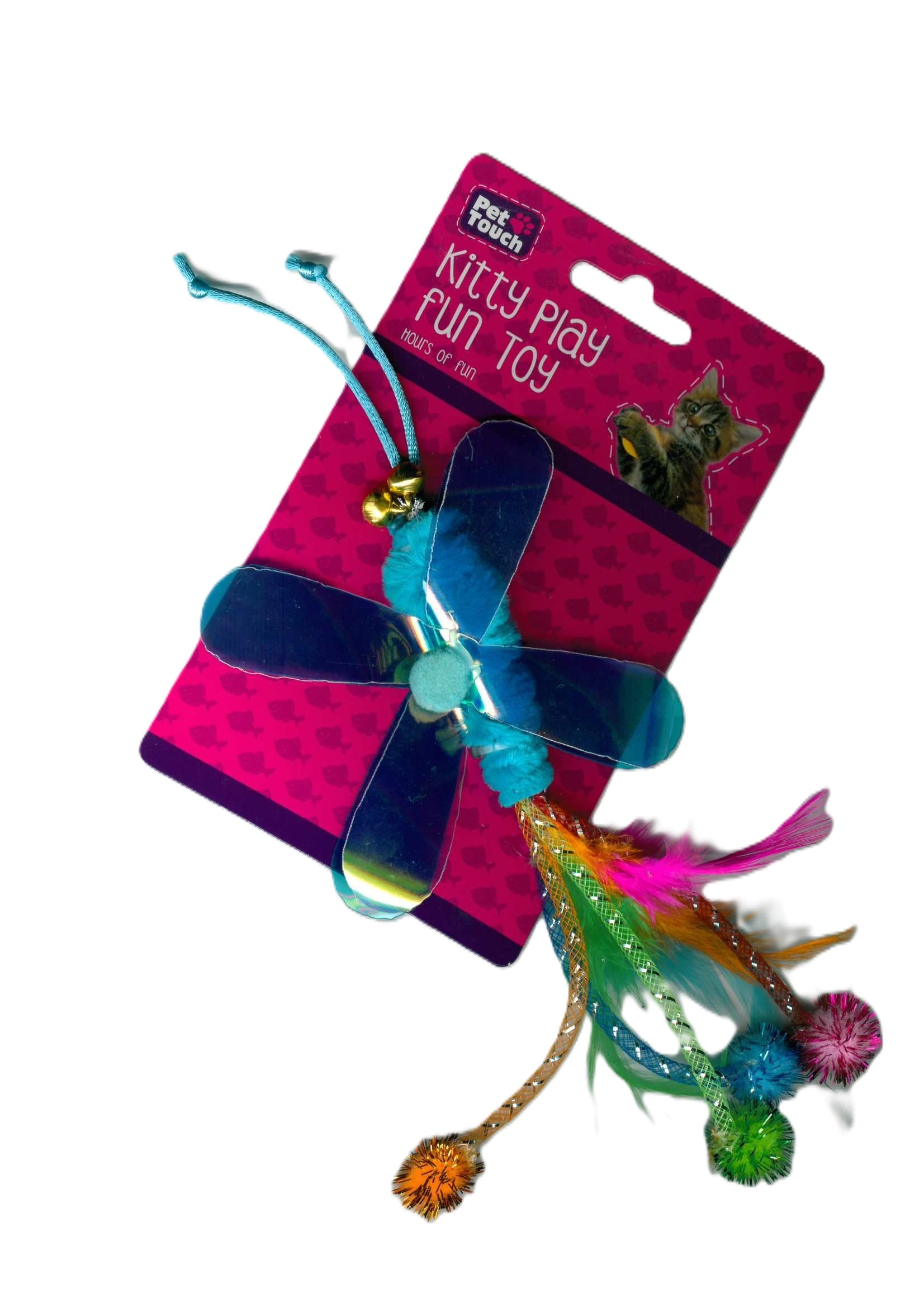 PET TOUCH ASSORTED GLITZY BUTTERFLY/DRAGONFLY CAT TOY. HT7557 \\\KD05180
