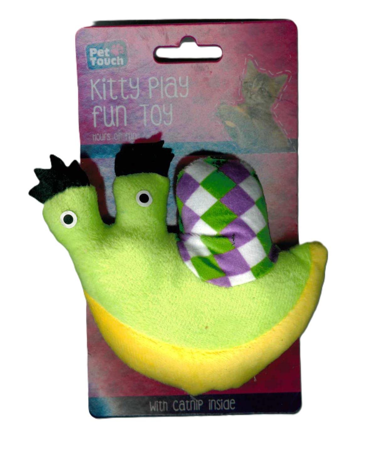 PET TOUCH PLUSH SNAIL KITTY TOY WITH CATNIP. HT7616 \\\KD05182