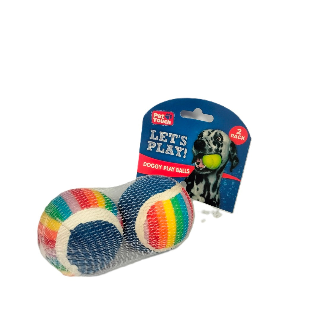 PET TOUCH RAINBOW DOGGY PLAY BALLS 2PK. HT8398 \\\KD05188