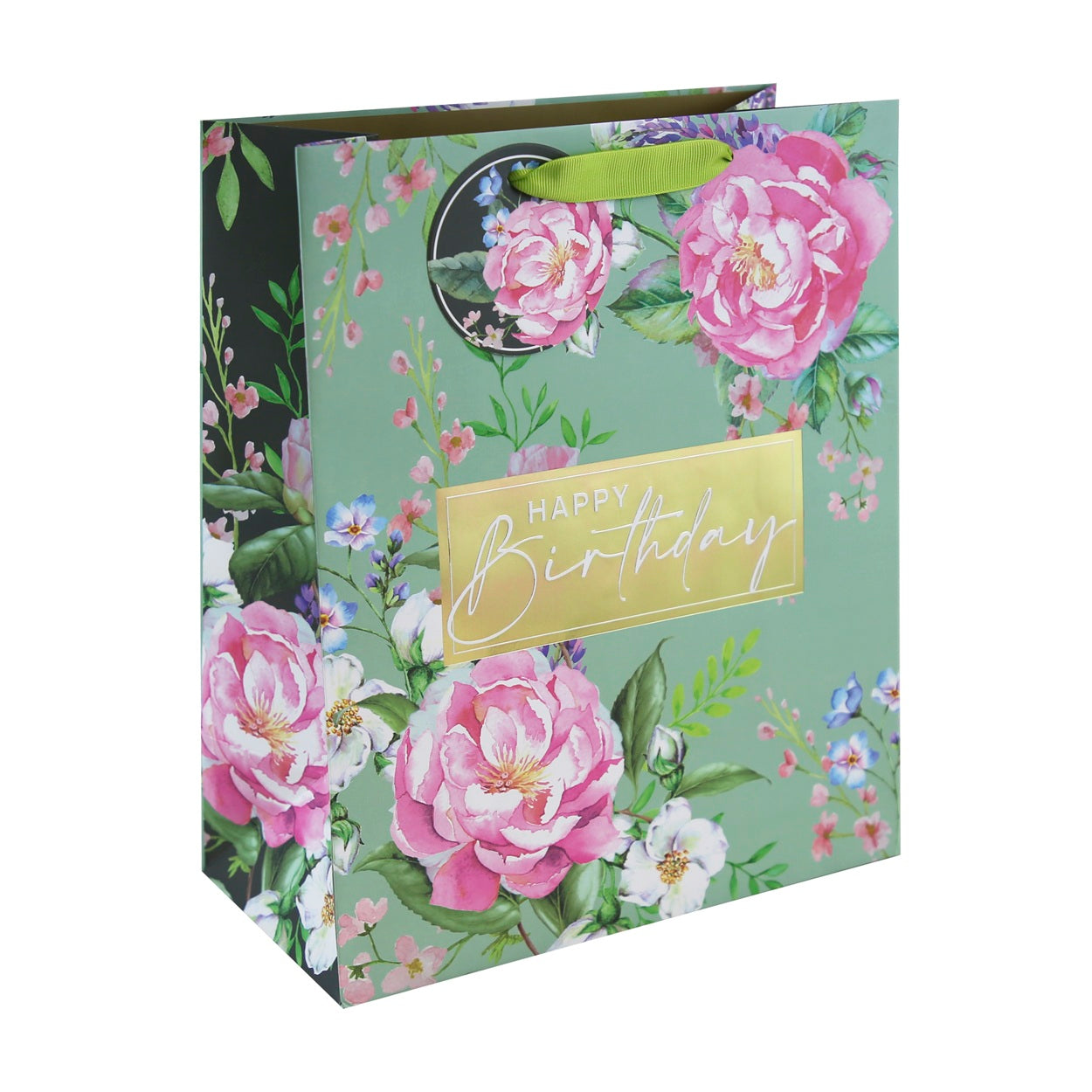 EUROWRAP FLORAL HAPPY BIRTHDAY LARGE GIFT BAG APX 27 X 33 X 14 CM. 35404-2C \\\KD05247