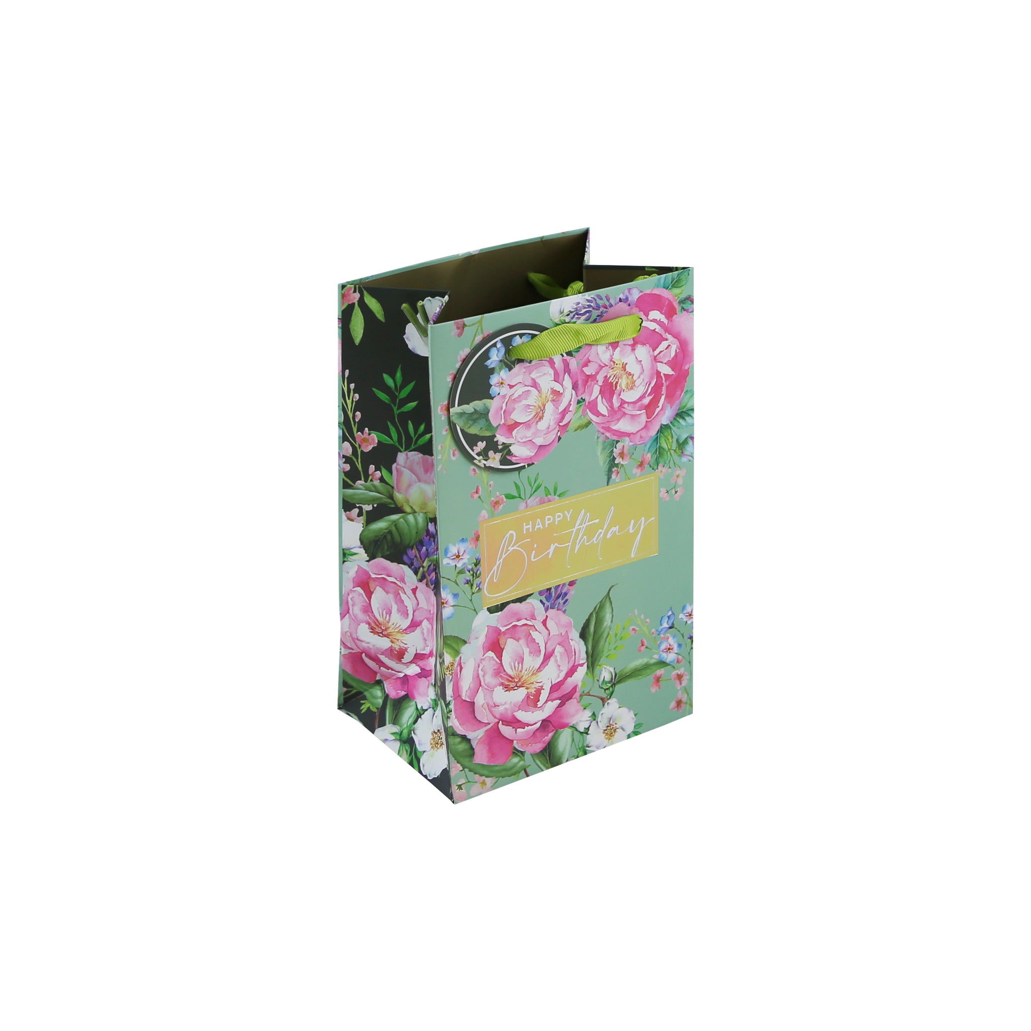 EUROWRAP FLORAL HAPPY BIRTHDAY PERFUME GIFT BAG APX 13 X 9 X 20 CM. 35404-9C \\\KD05251