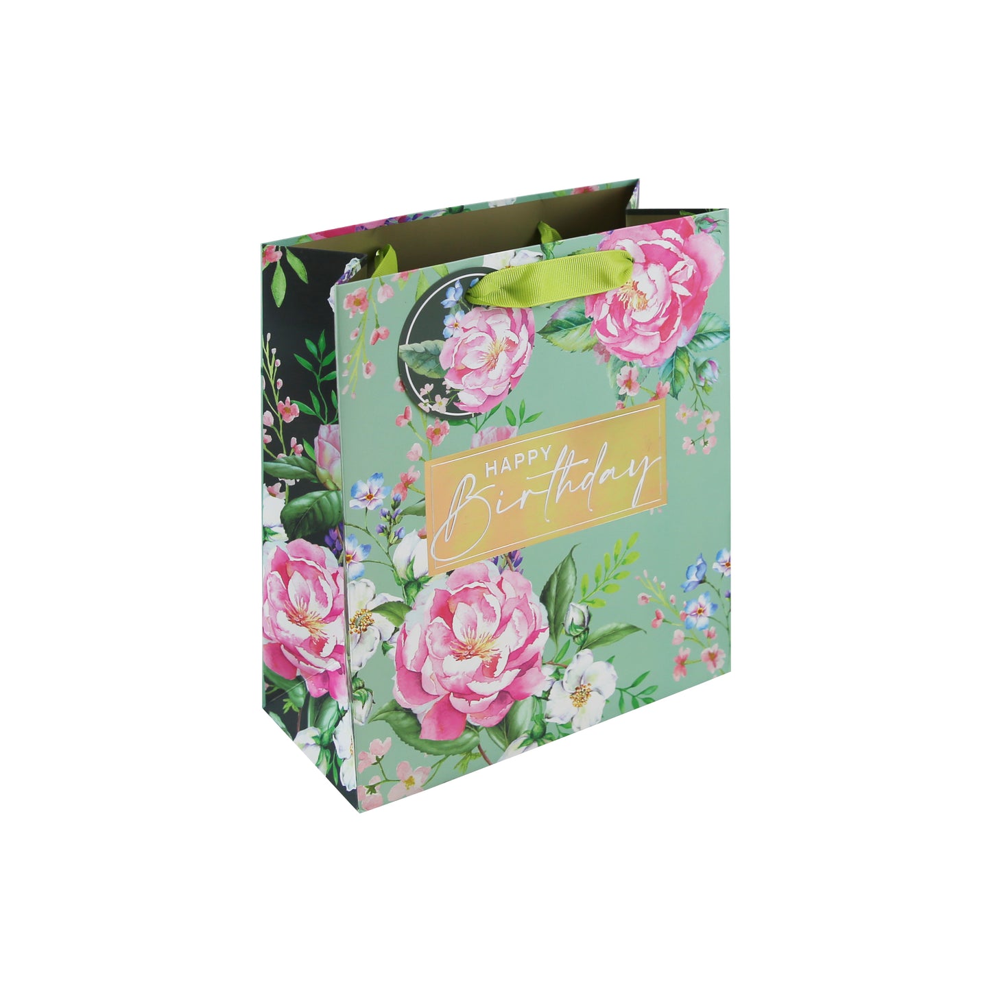 EUROWRAP FLORAL HAPPY BIRTHDAY MEDIUM GIFT BAG APX 22 X 10 X 25 CM. 35404-3C \\\KD05252