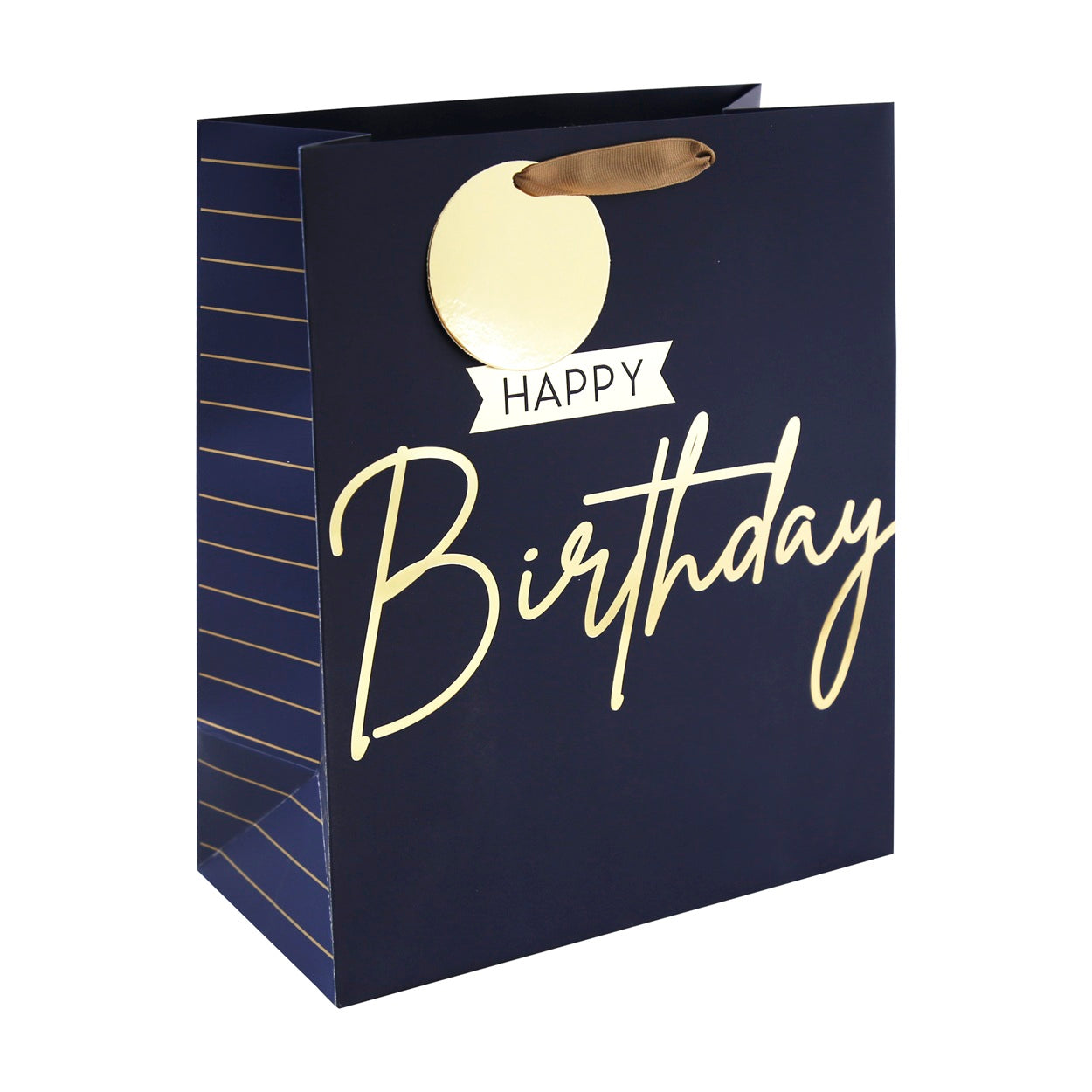 EUROWRAP NAVY HAPPY BIRTHDAY LARGE GIFT BAG APX 27 X 33 X 14 CM. 35401-2C \\\KD05258