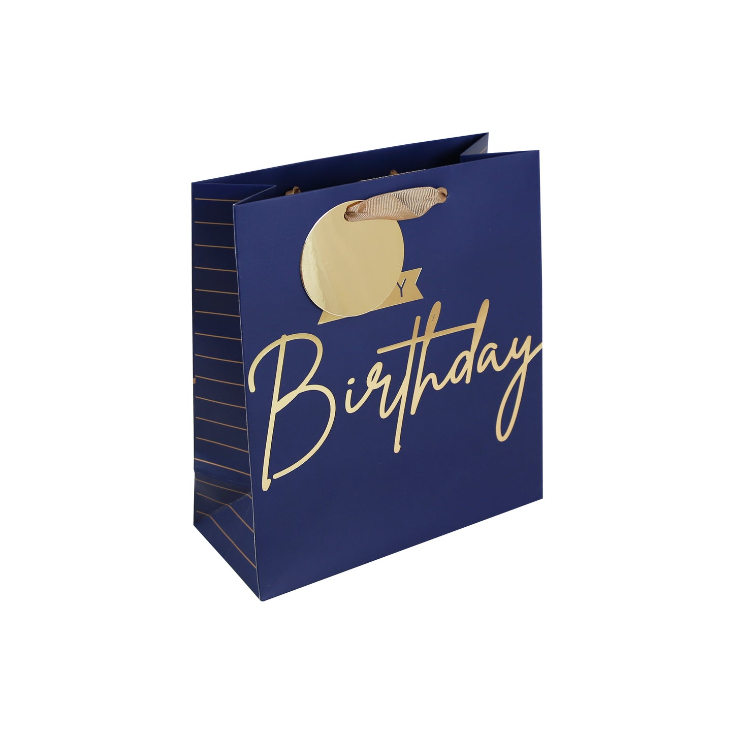 EUROWRAP NAVY HAPPY BIRTHDAY MEDIUM GIFT BAG APX 22 X 10 X 25 CM. 35401-3C \\\KD05259