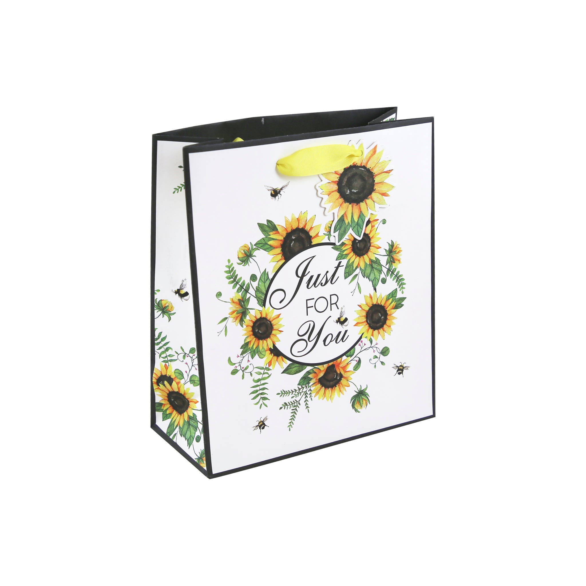 EUROWRAP SUNFLOWER BEES MEDIUM GIFT BAG APX 22 X 10 X 25 CM. 34816-3C \\\KD05260