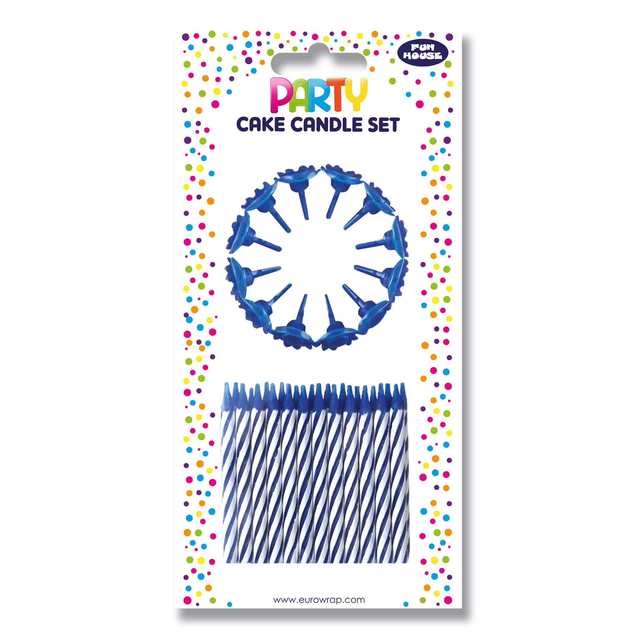 EUROWRAP CAKE CANDLE SET BLUE. 38078-BC \\\KD05277