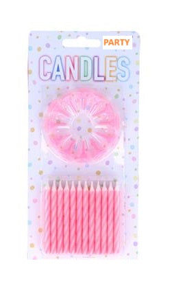 EUROWRAP CAKE CANDLE SET PINK. 12630-PCC \\\KD05278