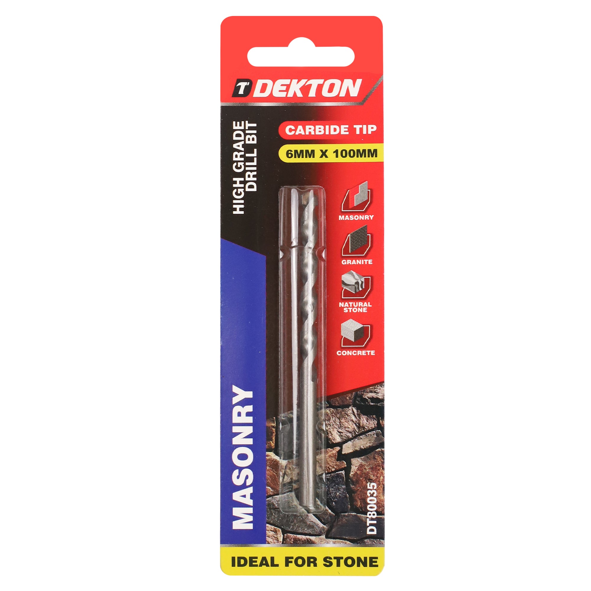 DEKTON MASONRY DRILL BIT 6MM X 100MM. DT80035 \\\KD05316