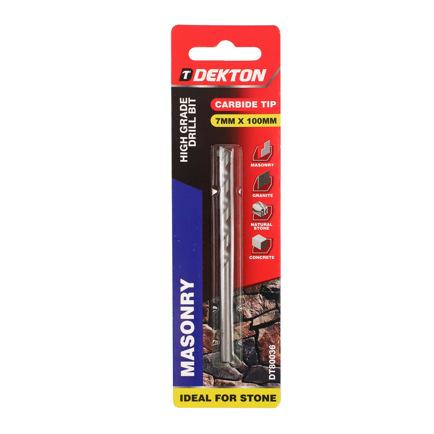 DEKTON MASONRY DRILL BIT 7MM X 100MM. DT80036 \\\KD05317