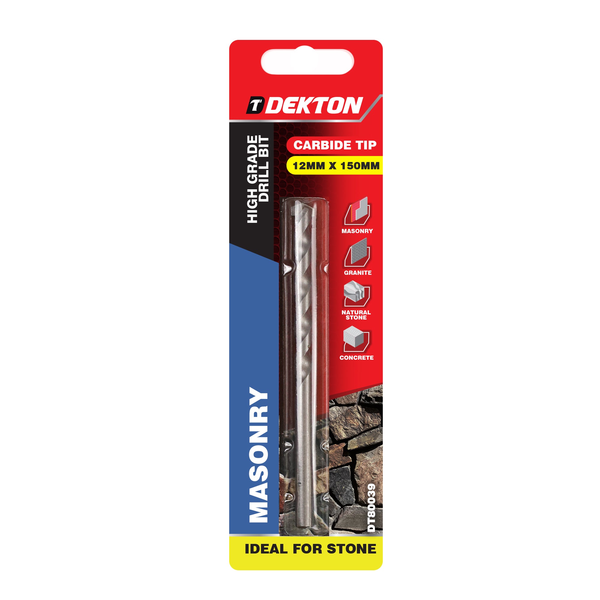 DEKTON MASONRY DRILL BIT 12MM X 150MM. DT80039 \\\KD05320
