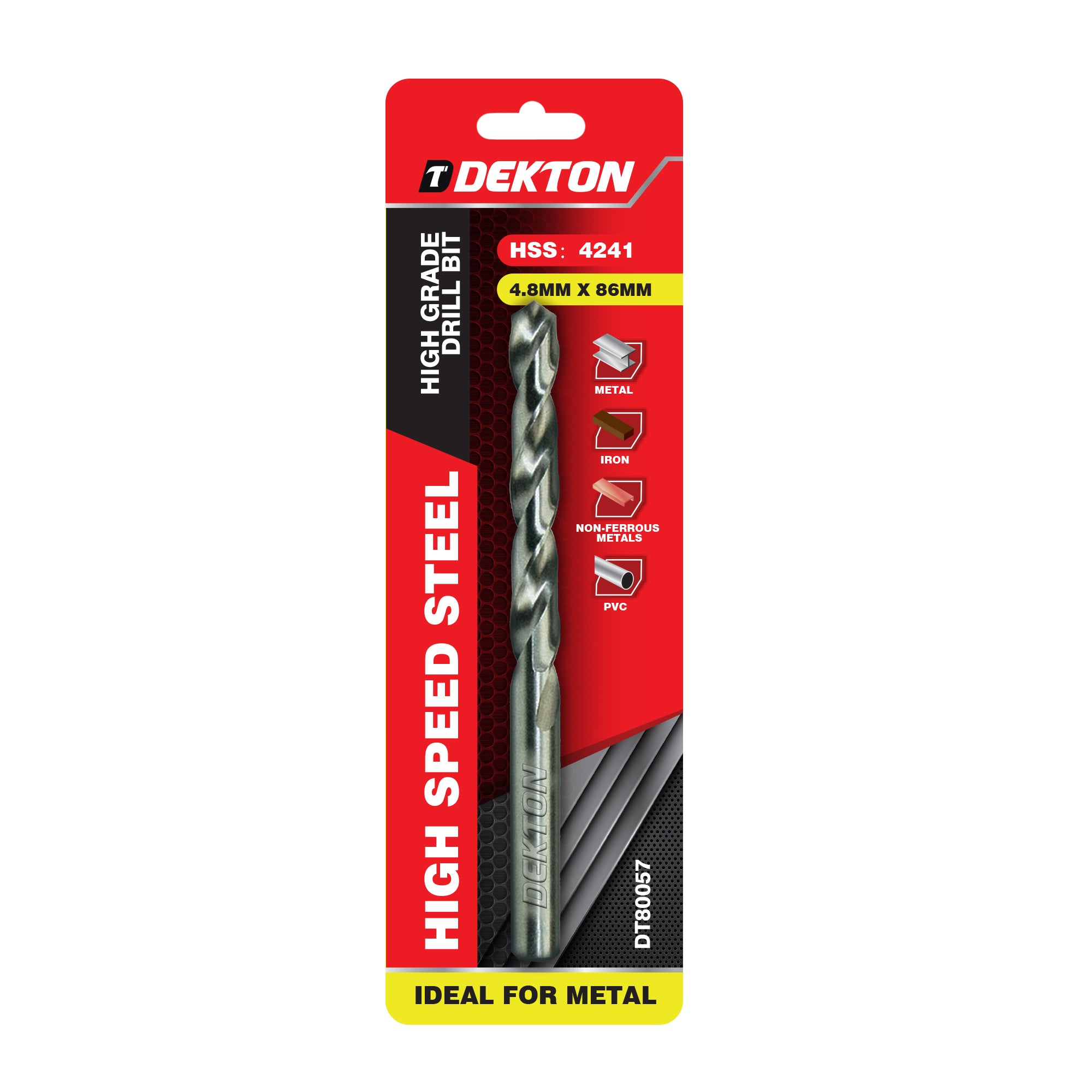 DEKTON HSS-R EDGE GROUND DRILL BIT 4.8MM X 86. DT80057 \\\KD05322