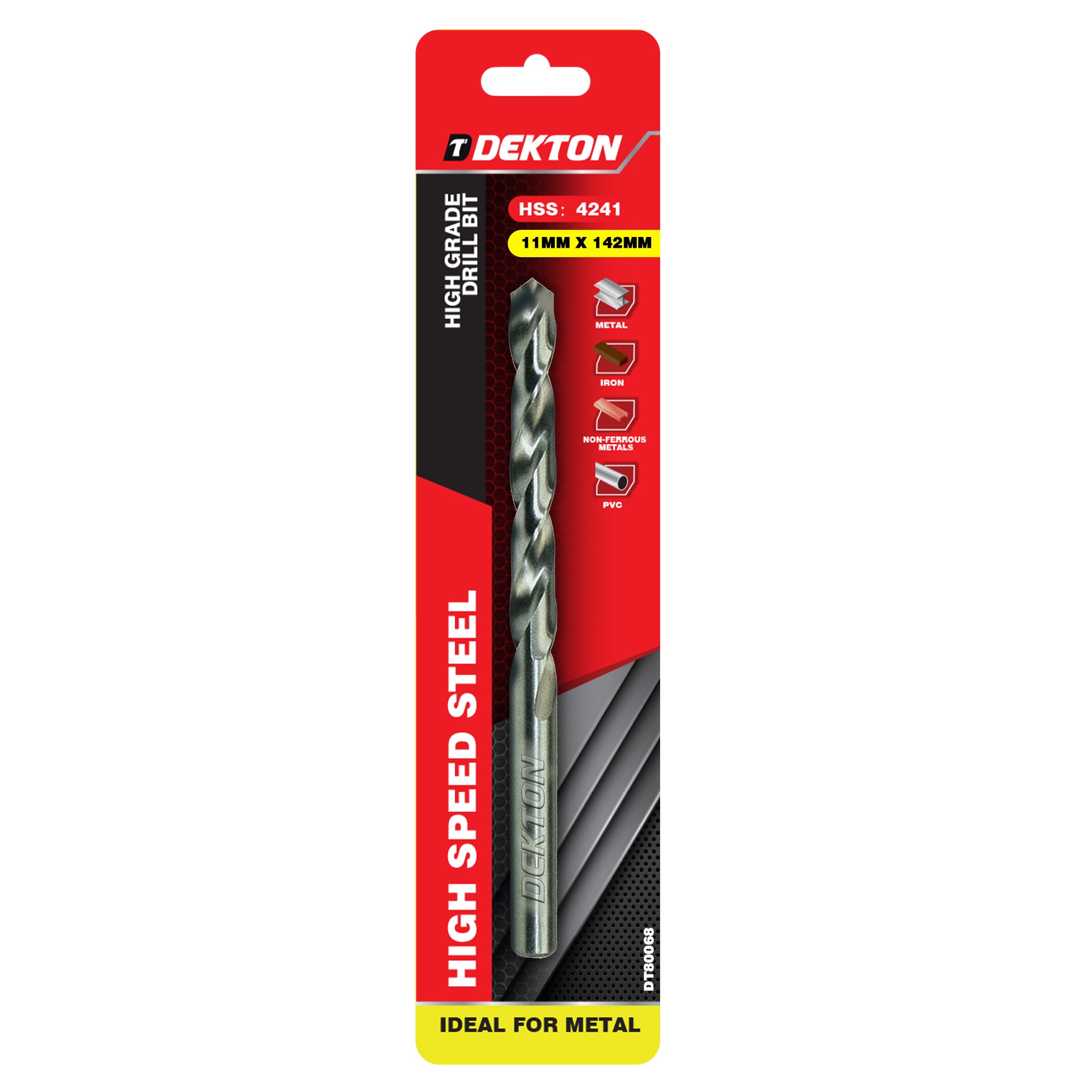 DEKTON HSS-R EDGE GROUND DRILL BIT 11MM X 142. DT80068 \\\KD05333