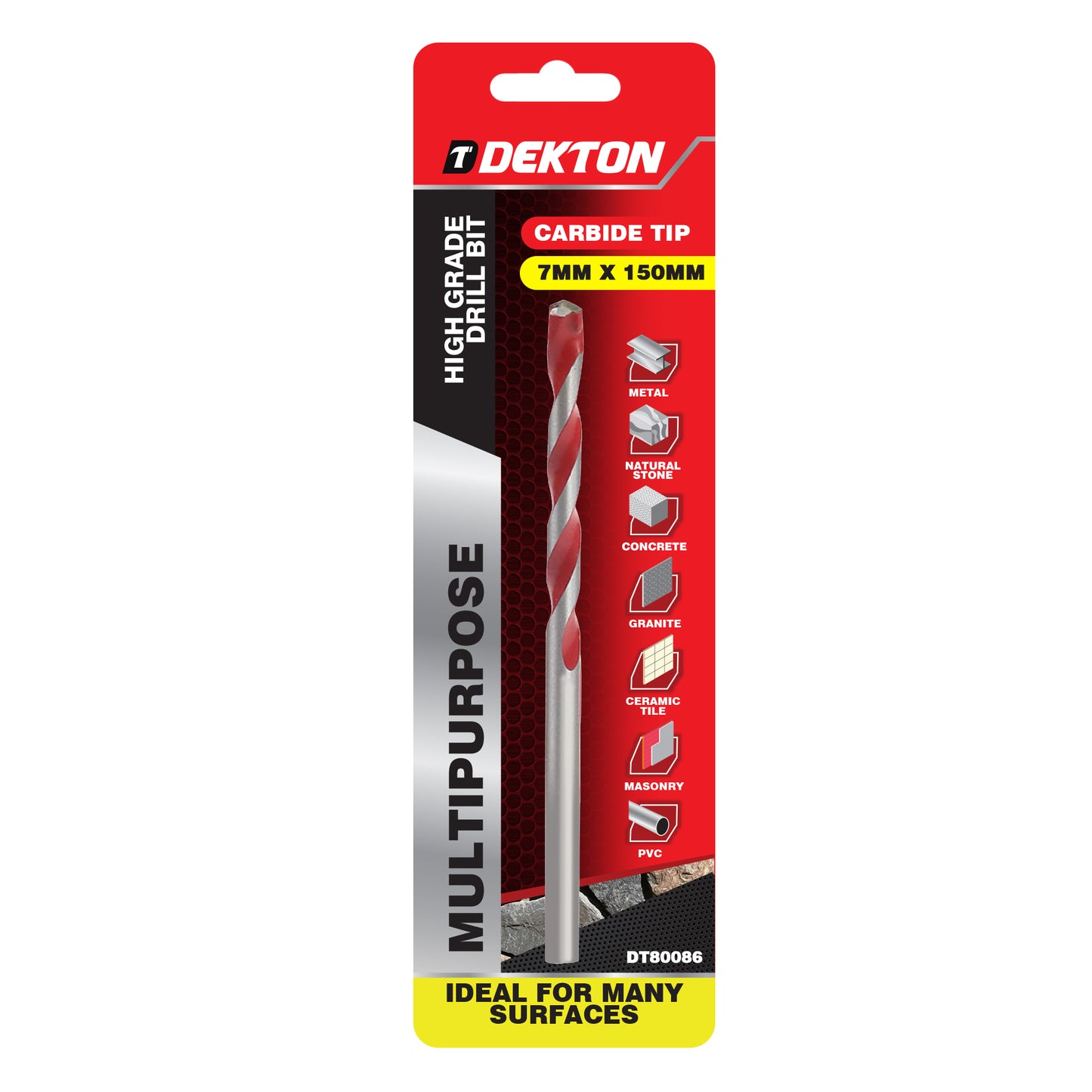 DEKTON MULTI-PURPOSE DRILL BIT 7MM X 150MM. DT80086 \\\KD05343