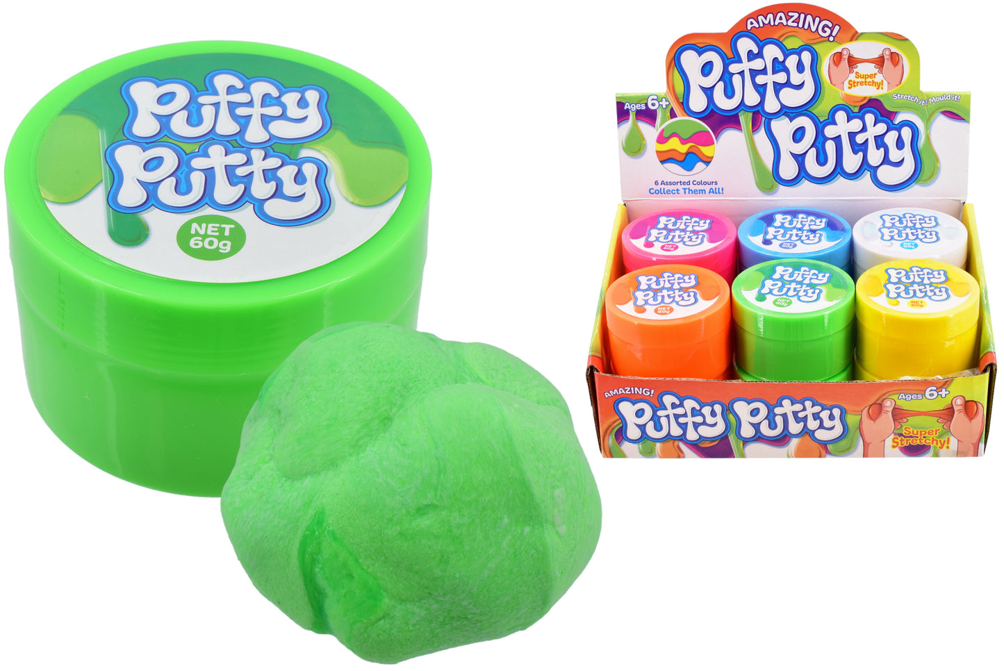 ASSORTED PUFFY PUTTY 60GM. TY1600 \\\KD05354