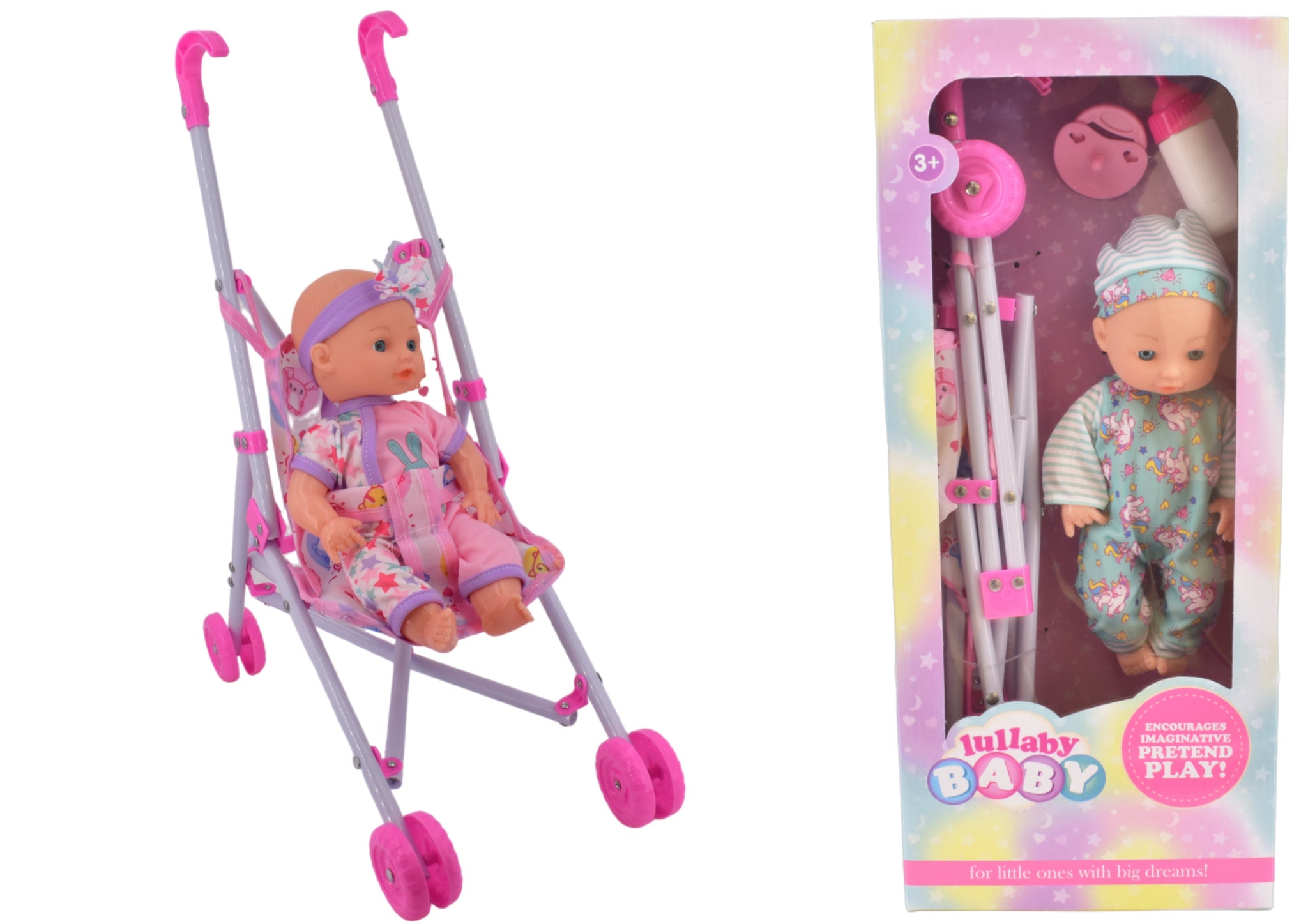LULLABY SMALL BABY DOLL & STROLLER 9" / 23CM. TY2161 \\\KD05360