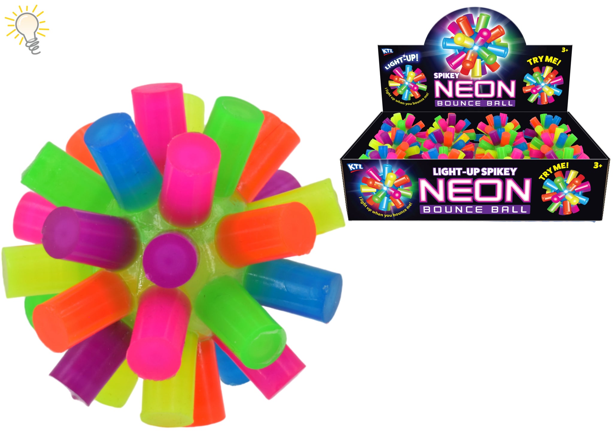 LIGHT UP SPIKEY DIGIT BALL 75MM. TY2518 \\\KD05363