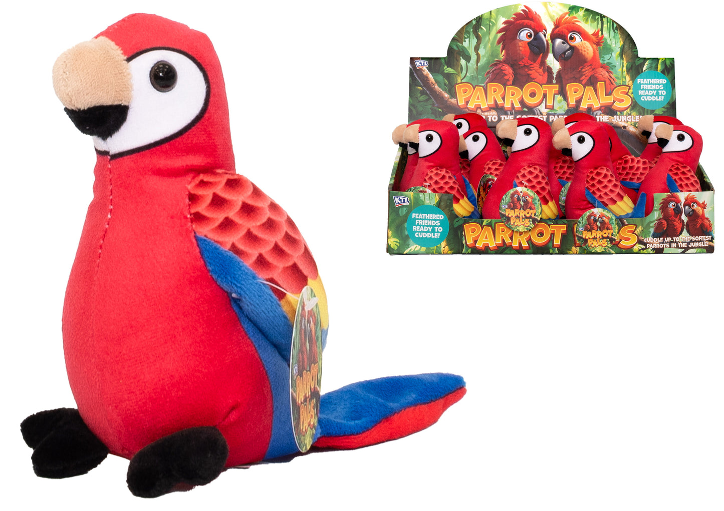 ASSORTED  COLOUR PARROT PALS 14CM. TY2701 \\\KD05365