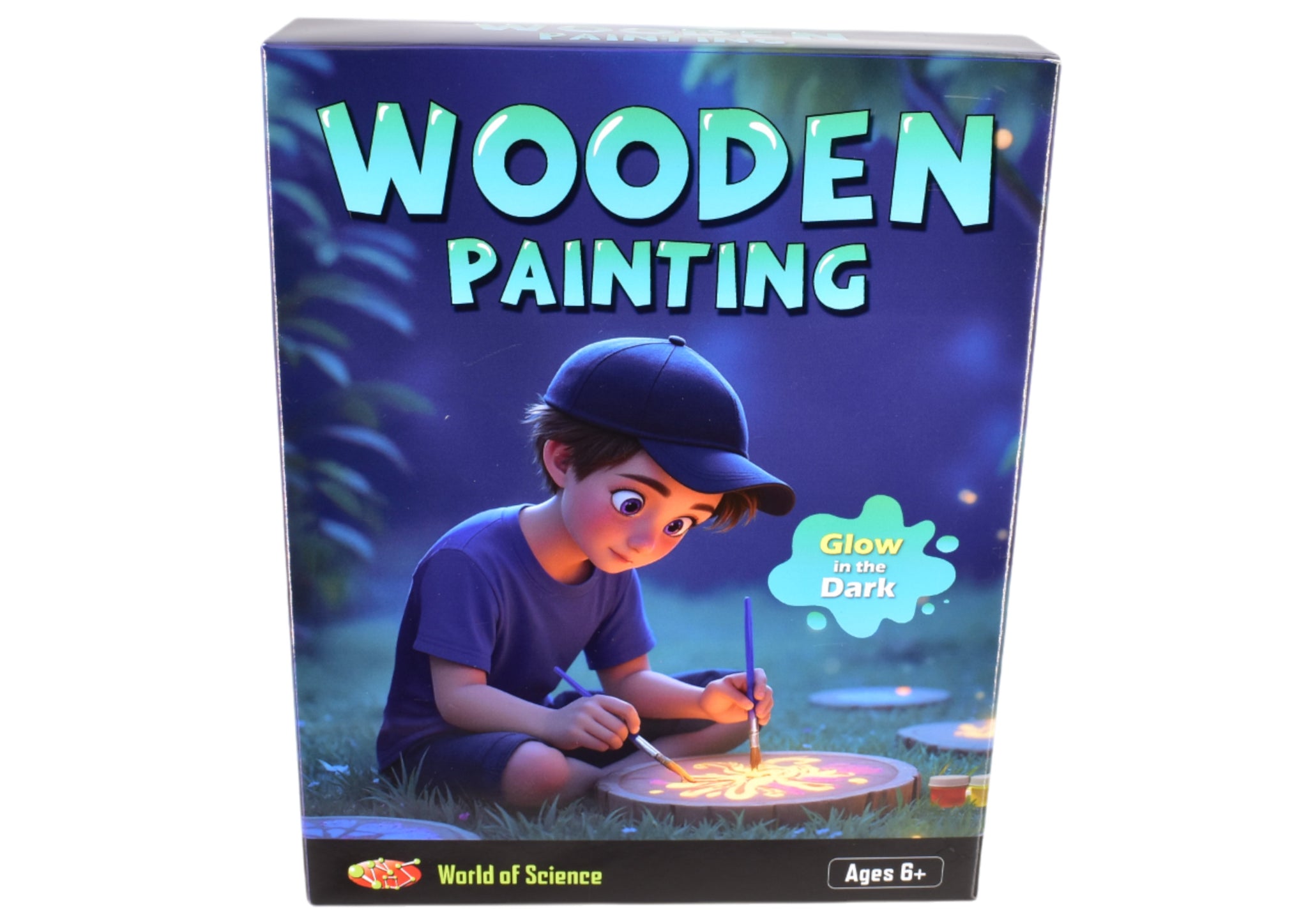 WORLD OF SCIENCE GLOW IN THE DARK WOOD PAINTING KIT. TY3014 \\\KD05371