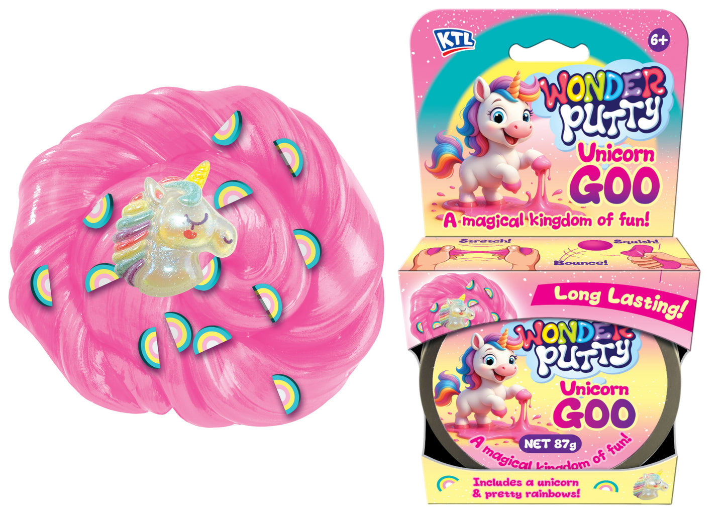 ASSORTED UNICORN WONDER PUTTY 87G. TY4053 \\\KD05407