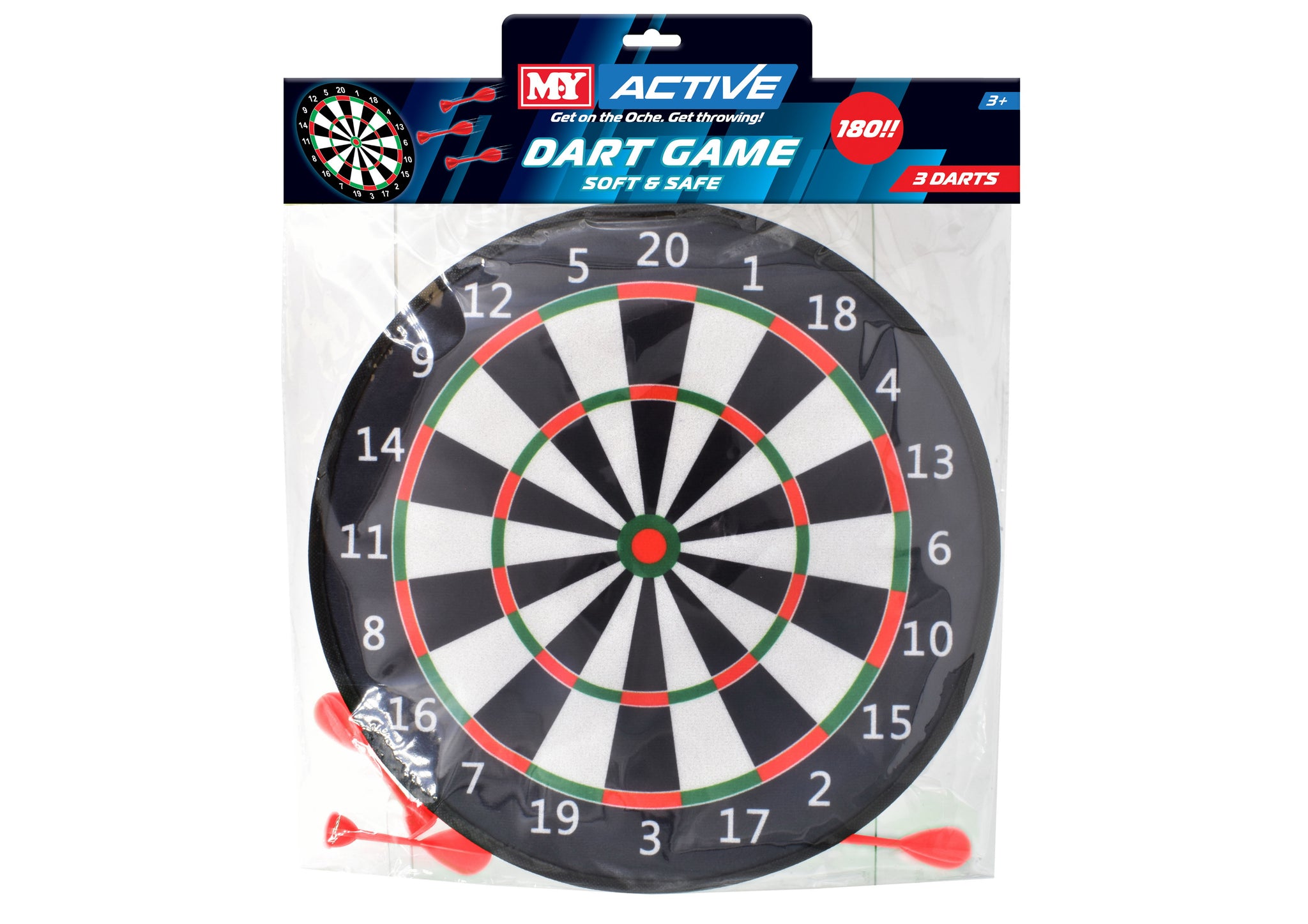 MY HOOK & LOOP DARTBOARD WITH 3 DARTS 35.5CM. TY4080 \\\KD05408