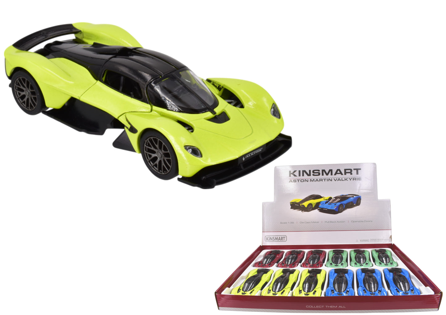 KINSMART ASSORTED DIE CAST PULL BACK ASTON MARTIN VALKYRIE TOY CAR. TY4257 \\\KD05413