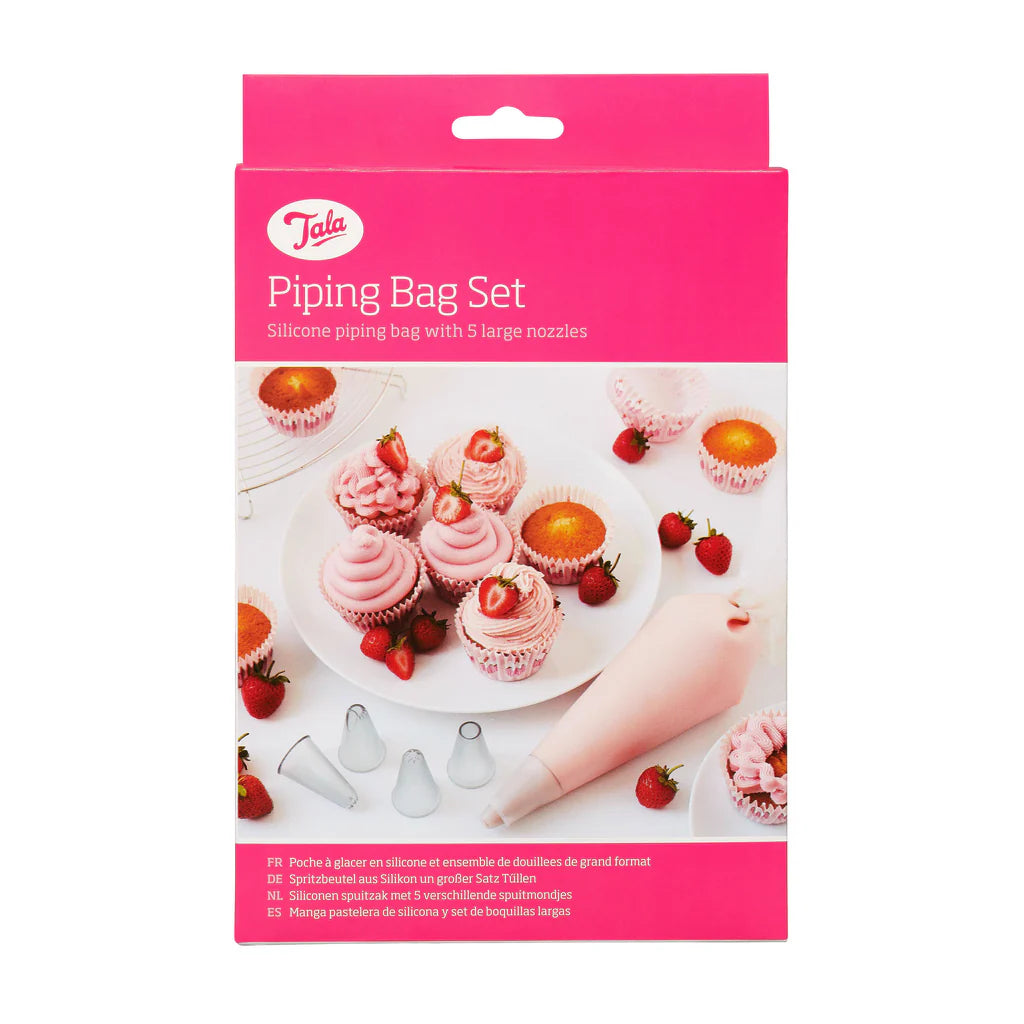 TALA SILICONE PIPING ICING BAG WITH 5 NOZZLES. 10A09928 \\\KD05495